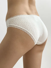Underwear panties basic slips with lace white