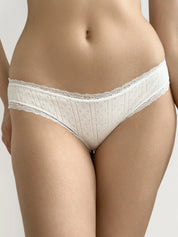 Underwear panties basic slips with lace white