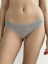 Underwear panties basic slips with lace gray