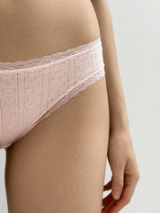 Underwear panties basic slips with lace pink