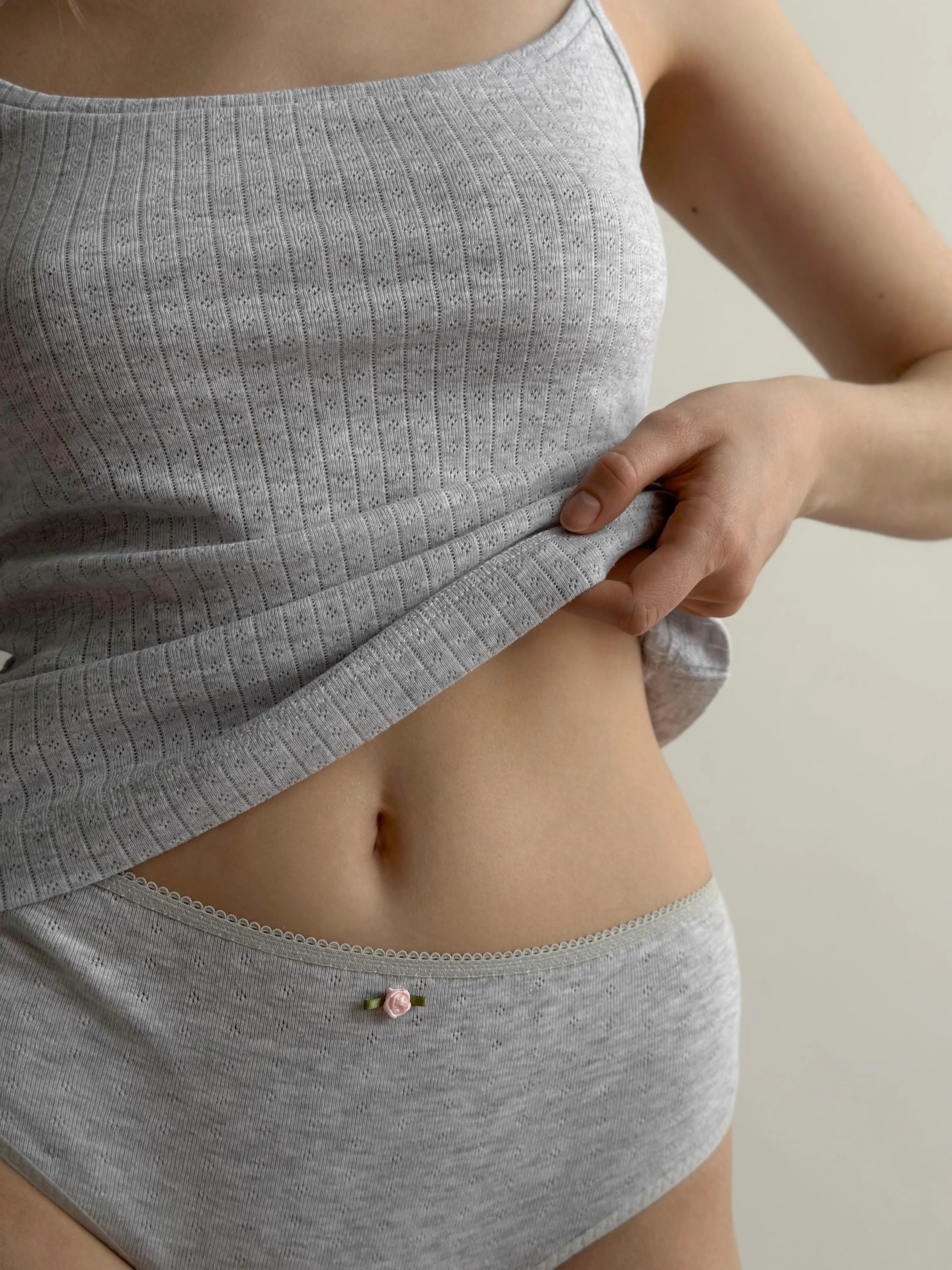 Ribbed T-shirt gray