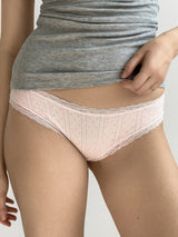 Underwear panties basic slips with lace pink
