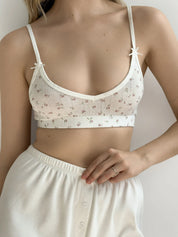 Basic white floral lingerie top