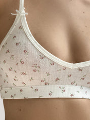 Basic white floral lingerie top