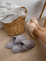 Women's slippers HS-VL waffle milk