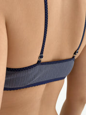 Lingerie Top Blue Ribbed