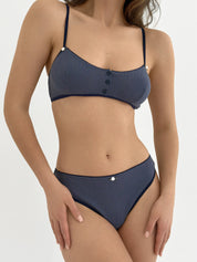 Lingerie Top Blue Ribbed