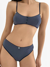 Lingerie Top Blue Ribbed