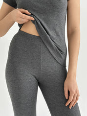 Rib knit Leggings anthracite