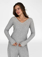 Longsleeve raglan knitwear waffle grey