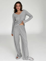 Longsleeve raglan knitwear waffle grey