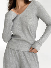 Longsleeve raglan knitwear waffle grey