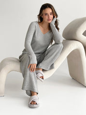 Longsleeve raglan knitwear waffle grey
