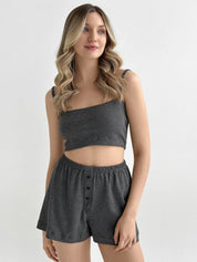 Rib knit Top anthracite