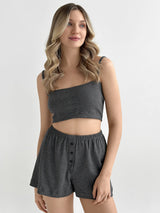 Rib knit Top anthracite