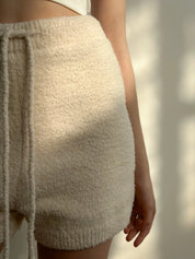 Soft knitted shorts milky