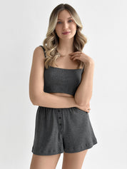 Rib knit Top anthracite