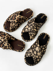 Women's slippers HS-VL cross animal black