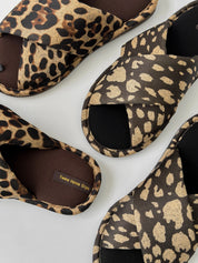 Women's slippers HS-VL cross animal black