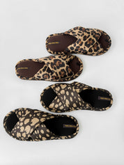 Women's slippers HS-VL cross animal black