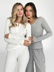 Longsleeve raglan knitwear waffle grey