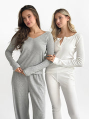 Longsleeve raglan knitwear waffle grey