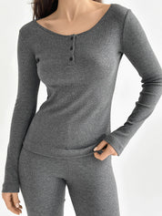 Rib knit longsleeve anthracite