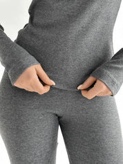Rib knit Leggings anthracite