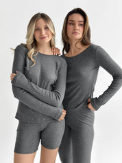 Rib knit longsleeve anthracite