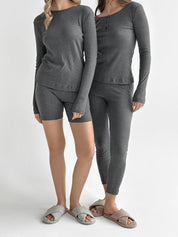 Rib knit longsleeve anthracite