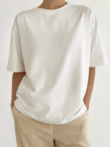 T-shirt with white trim, white, onesize
