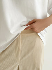 T-shirt with white trim, white, onesize