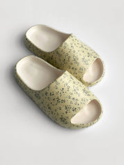 Twins foam beach and street slippers milky with flower (=)