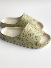 Twins foam beach and street slippers milky with flower (=)