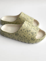 Twins foam beach and street slippers milky with flower (=)