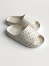 Twins foam beach and street slippers white with flower (=)