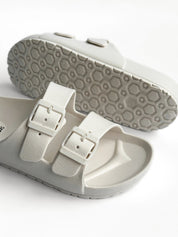 Twins beach and street slippers with adjusters white(=)