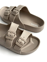 Twins beach and street slippers with adjusters beige (=)