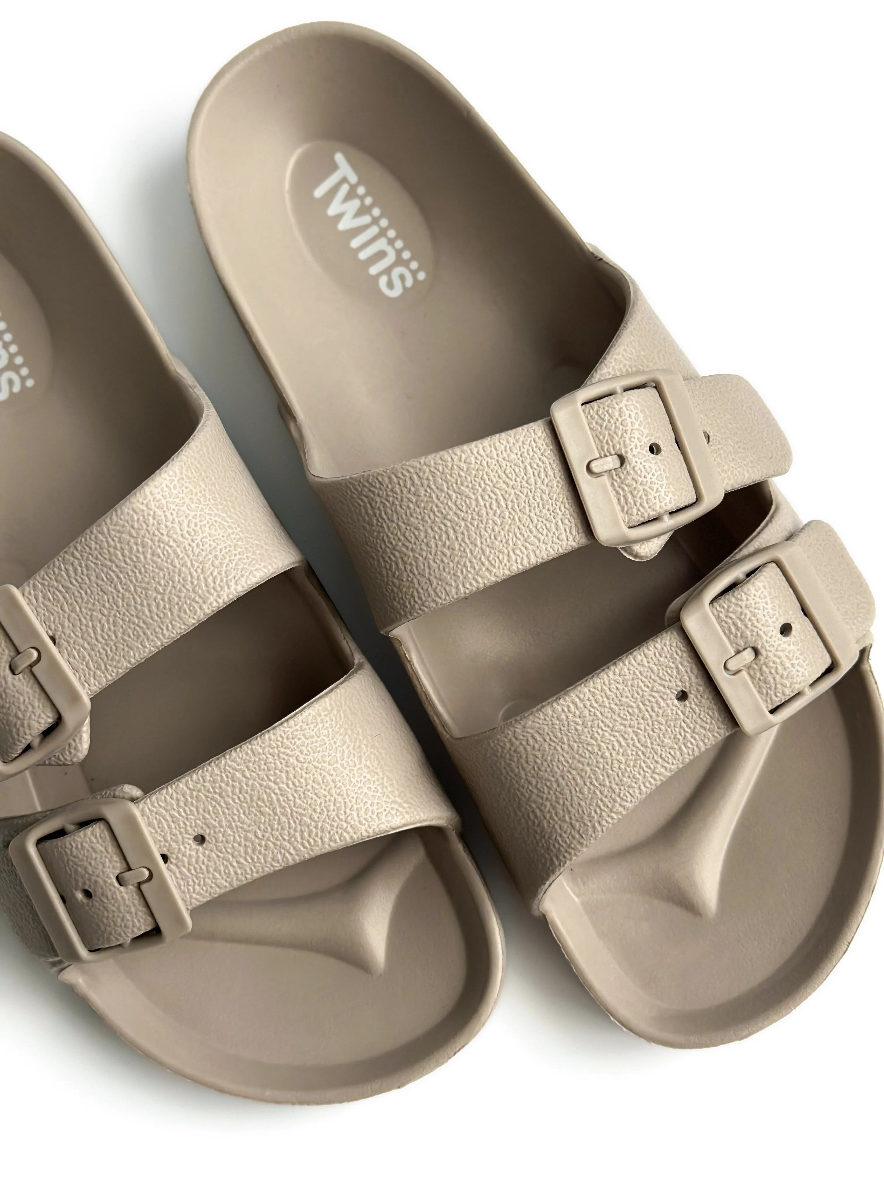 Twins beach and street slippers with adjusters beige (=)