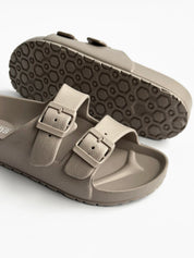 Twins beach and street slippers with adjusters beige (=)