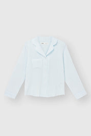 Blue striped muslin shirt and pants suit