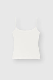 Ribbed T-shirt with straps milky color