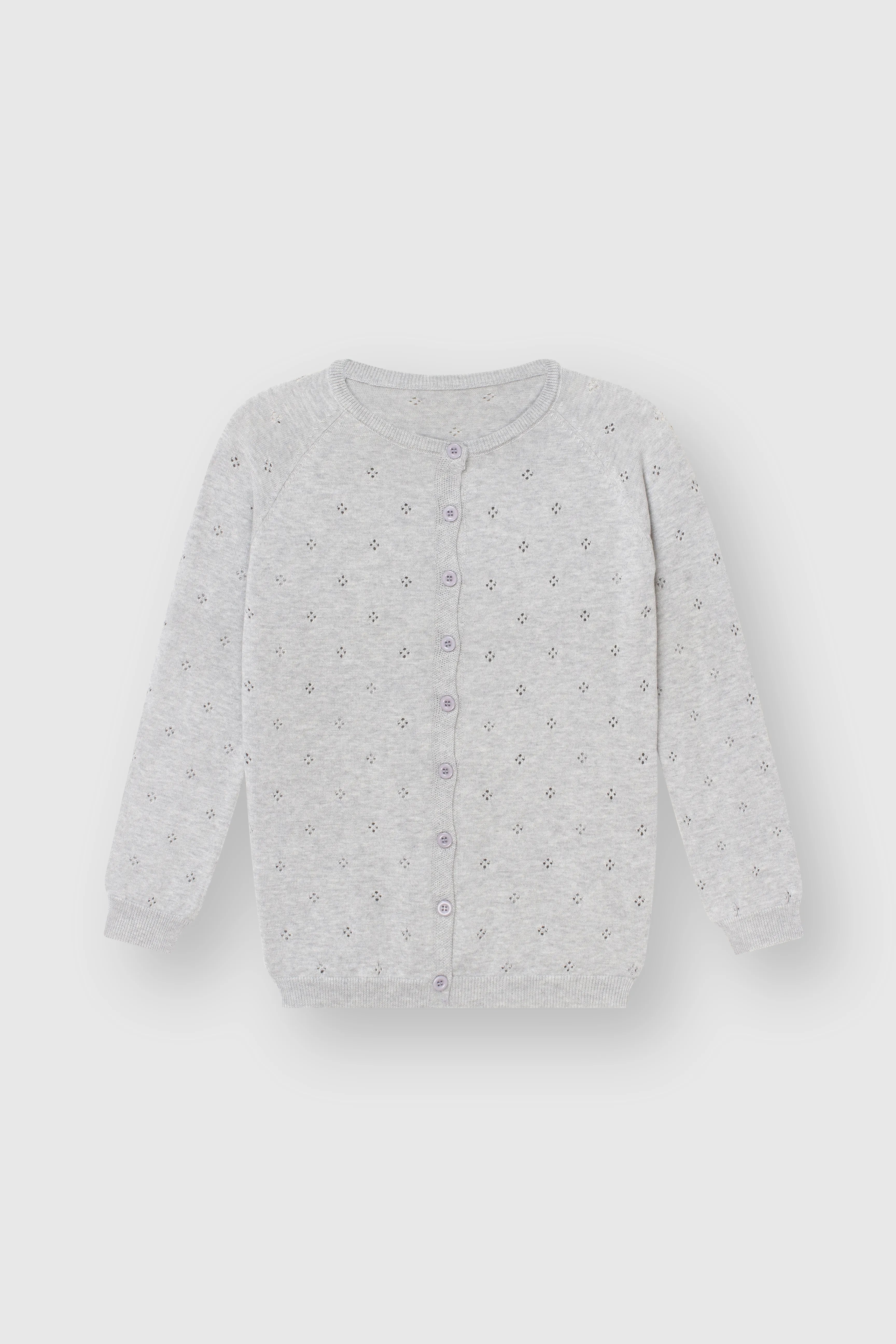 Cotton cardigan with buttons gray