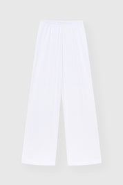 Ribbed knitted suit wide pants + longsleeves white