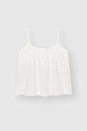 Muslin tank top and shorts suit white daisy