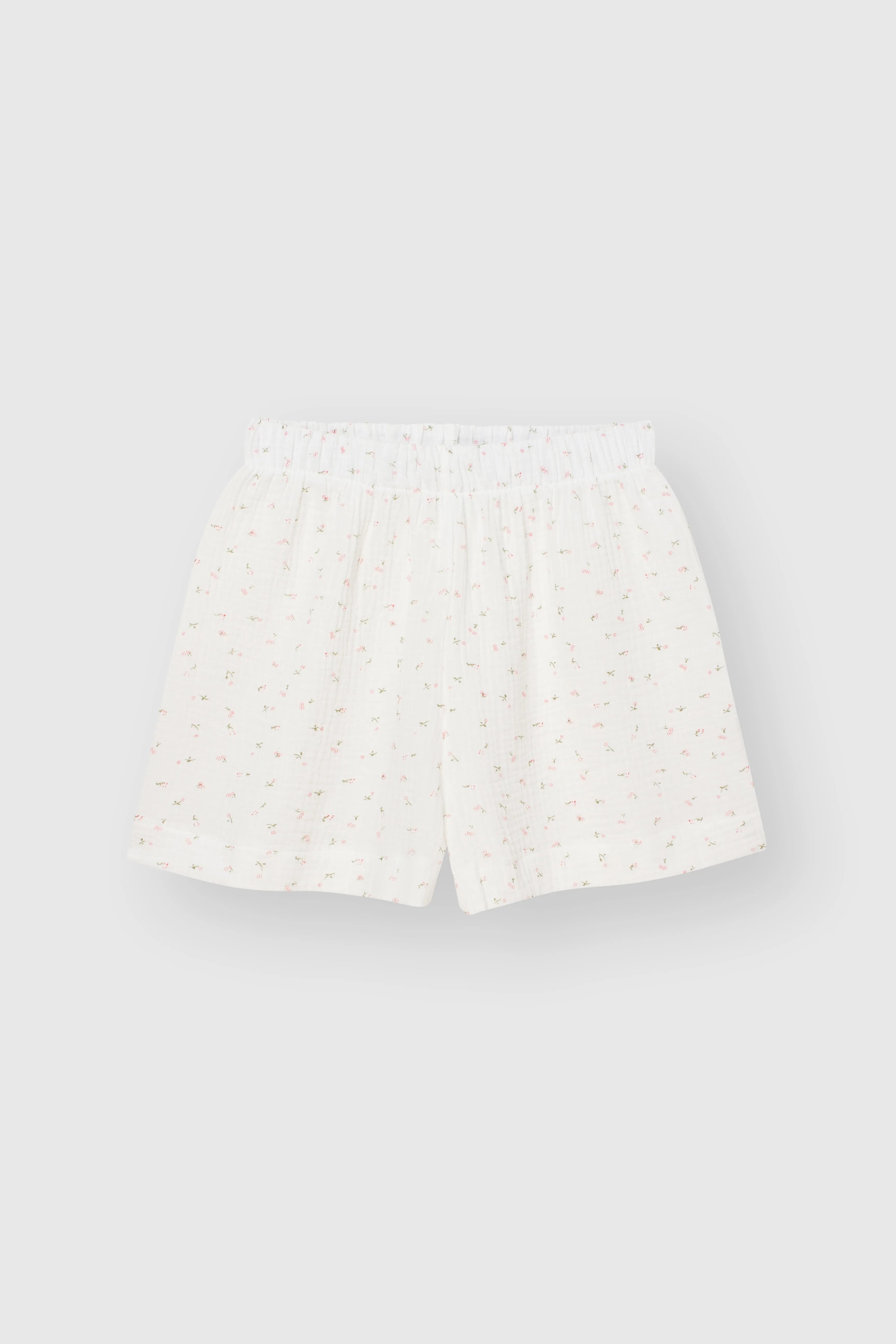 Muslin tank top and shorts suit white daisy