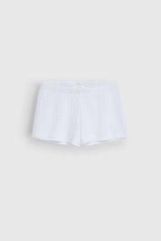 Ribbed mini shorts white