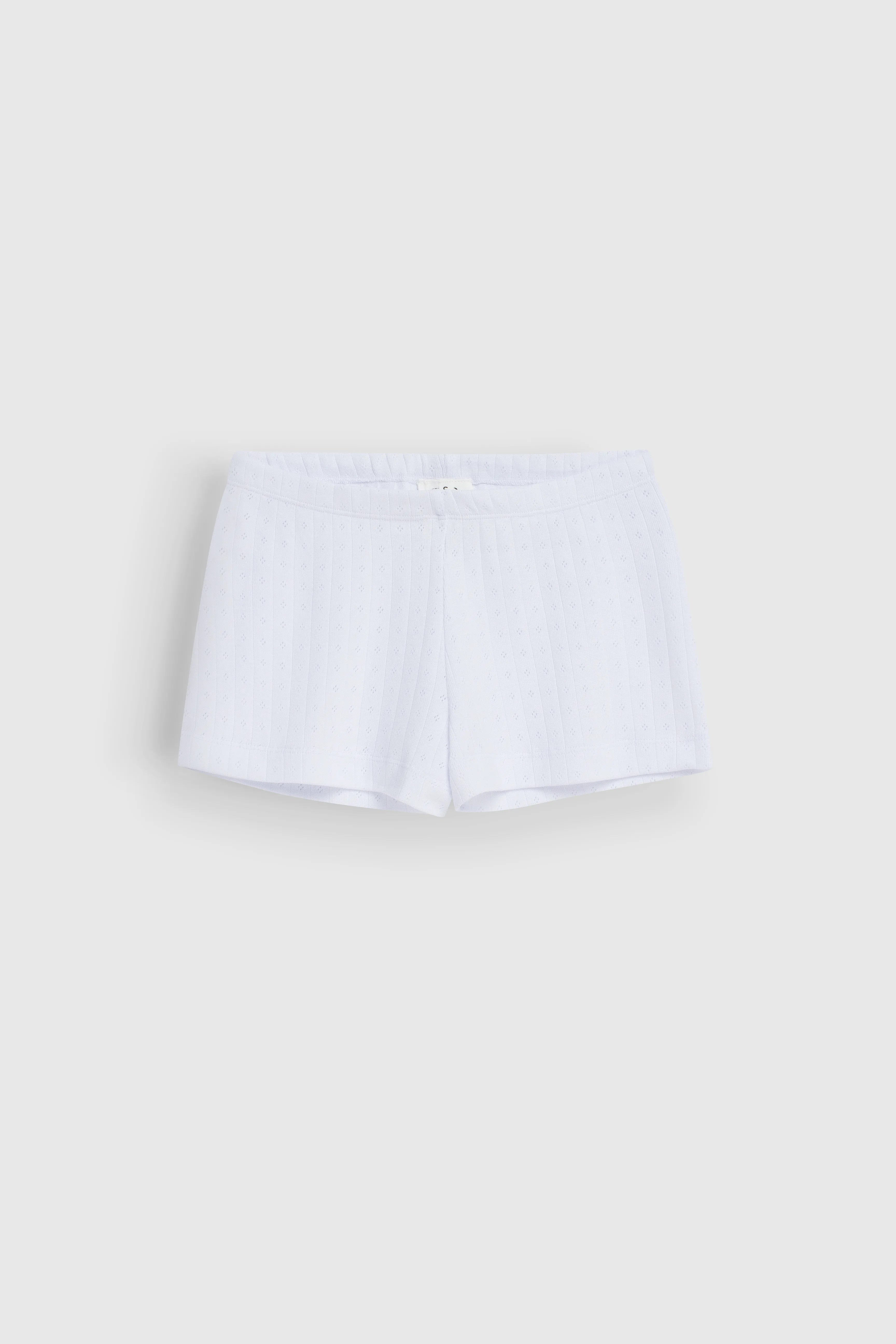 Ribbed mini shorts white