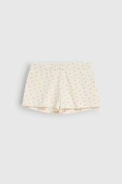 Ribbed mini shorts in milky rose