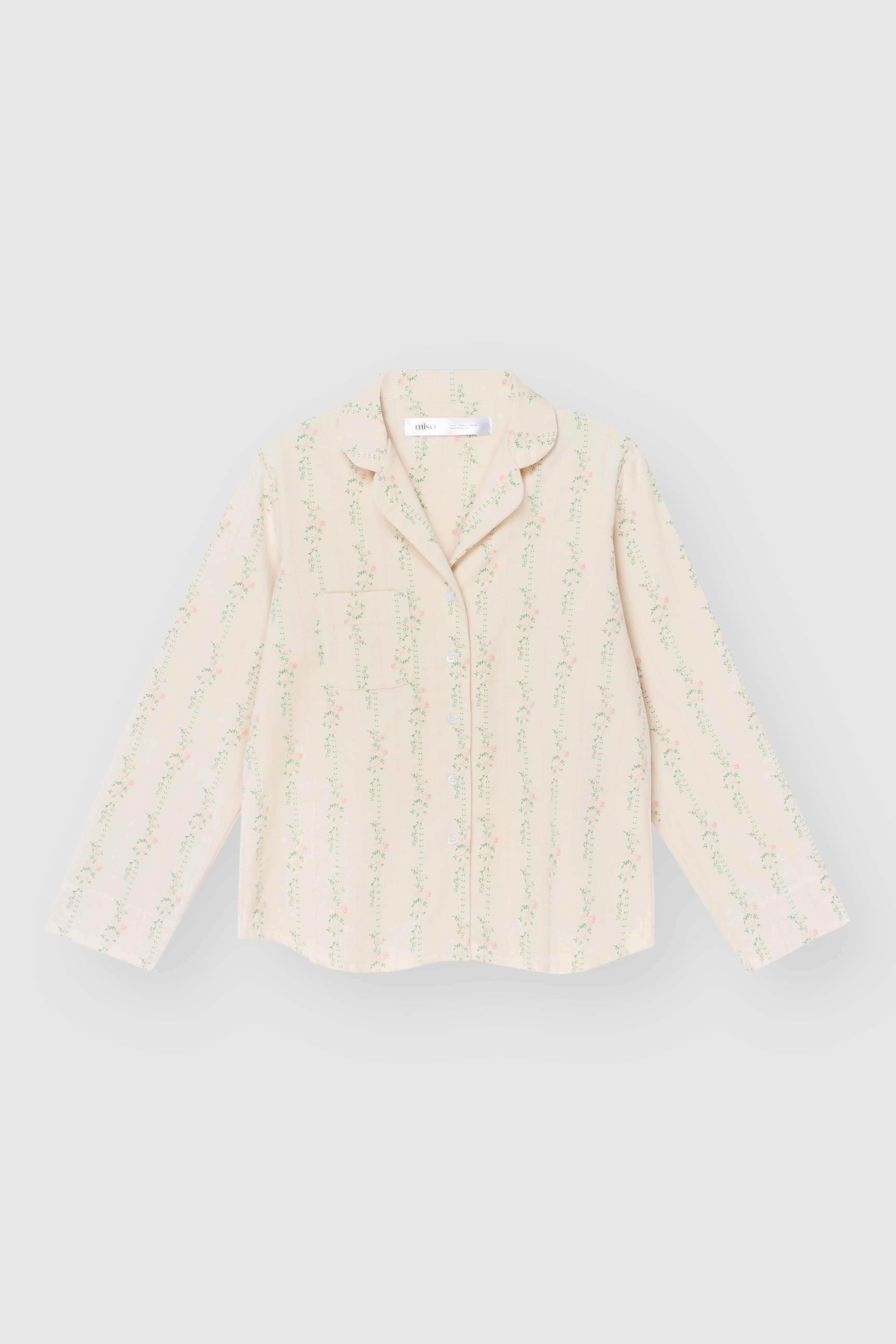 Flannel pajama set milky "flower"